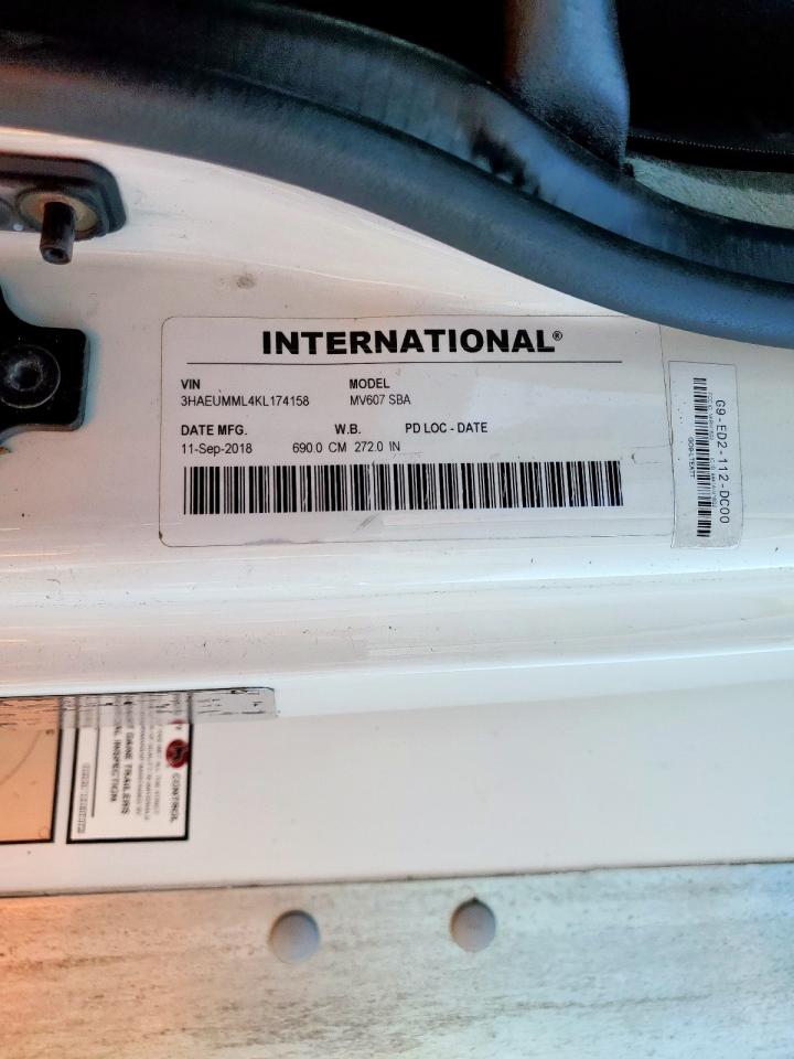 2019 International Mv607 VIN: 3HAEUMML4KL174158 Lot: 57087635