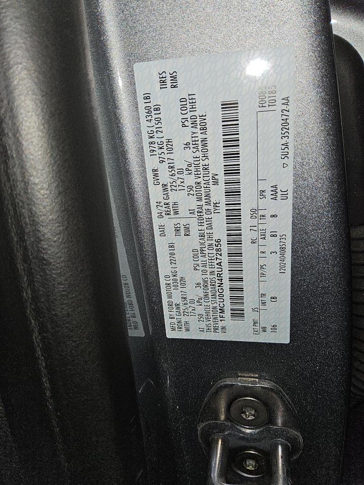 1FMCU0GN4RUA72856 FORD ESCAPE ACT 2024