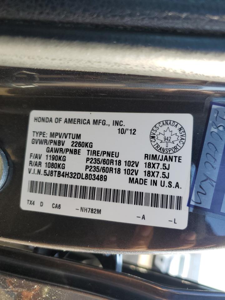 2013 Acura Rdx VIN: 5J8TB4H32DL803489 Lot: 58659925