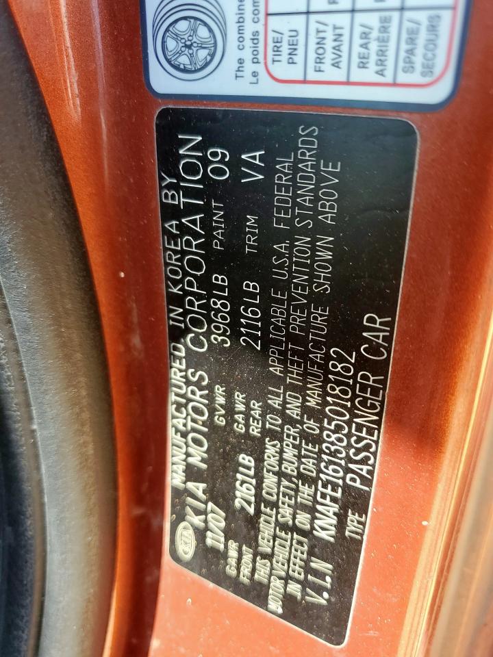 2008 Kia Spectra5 5 Sx VIN: KNAFE161385018182 Lot: 56920395