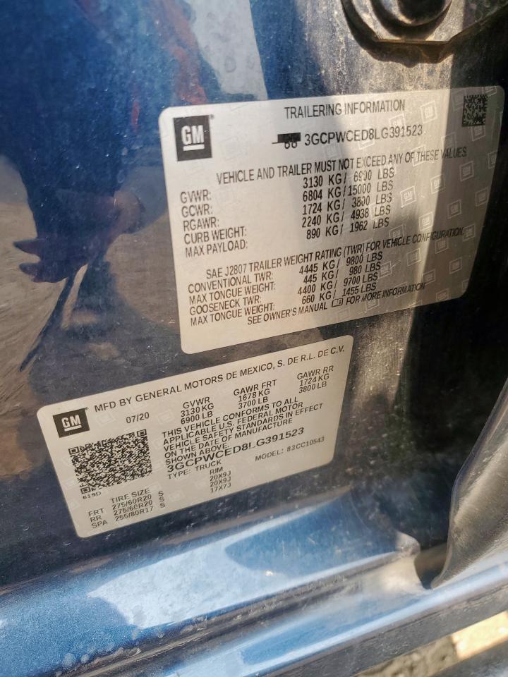 3GCPWCED8LG391523 CHEVROLET ALL Models 2020
