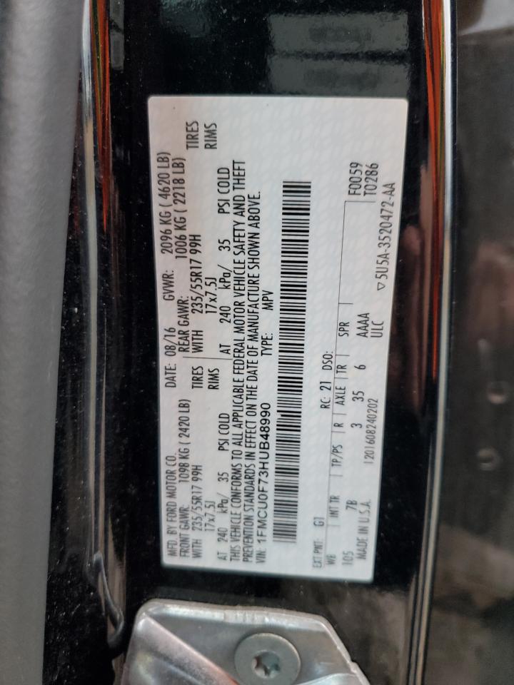 1FMCU0F73HUB48990 FORD ESCAPE 2017
