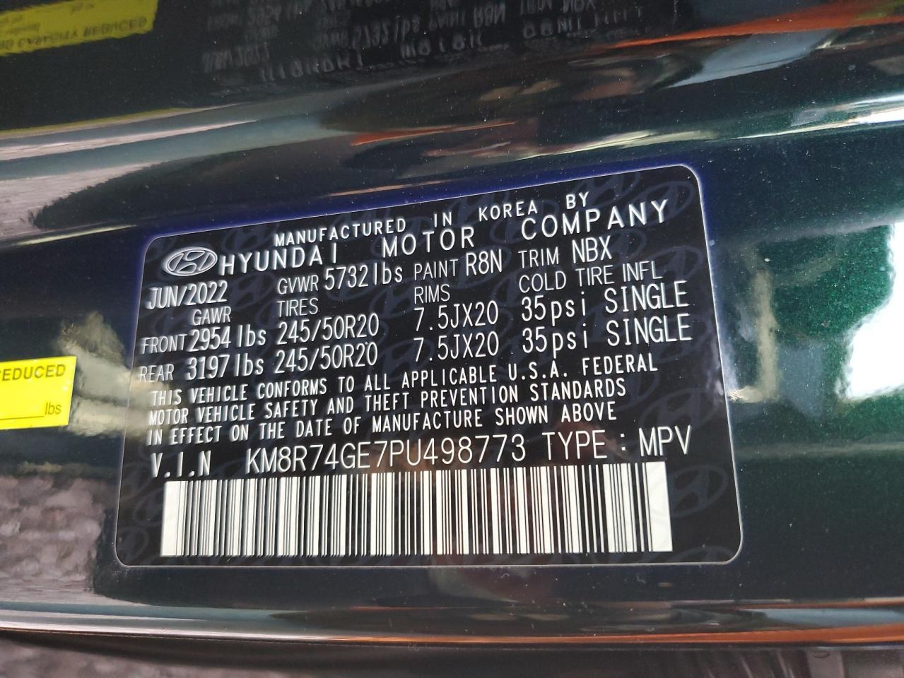 2023 Hyundai Palisade Calligraphy VIN: KM8R74GE7PU498773 Lot: 55866185
