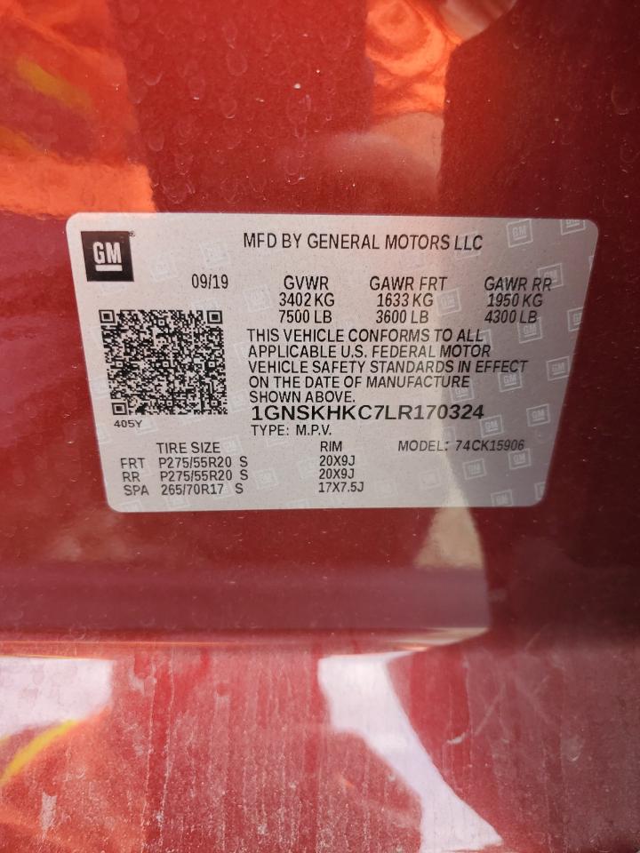 1GNSKHKC7LR170324 CHEVROLET SUBURBAN 2020