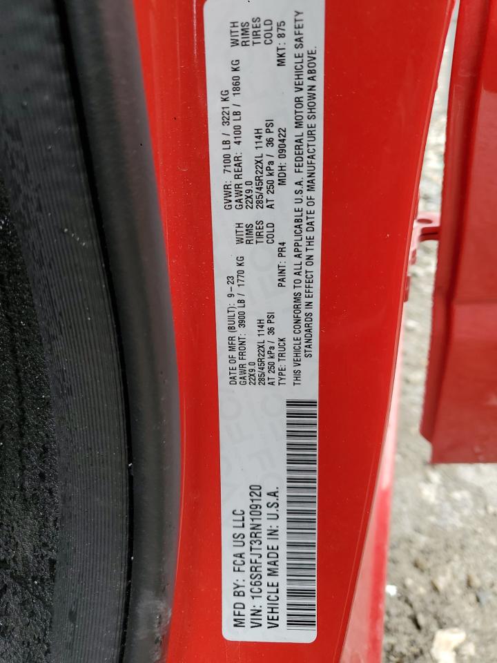 2024 Ram 1500 Laramie VIN: 1C6SRFJT3RN109120 Lot: 57950875