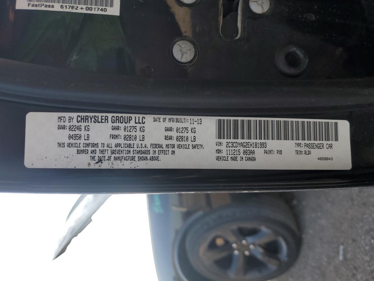 2014 Dodge Challenger Sxt VIN: 2C3CDYAG2EH181993 Lot: 58990885