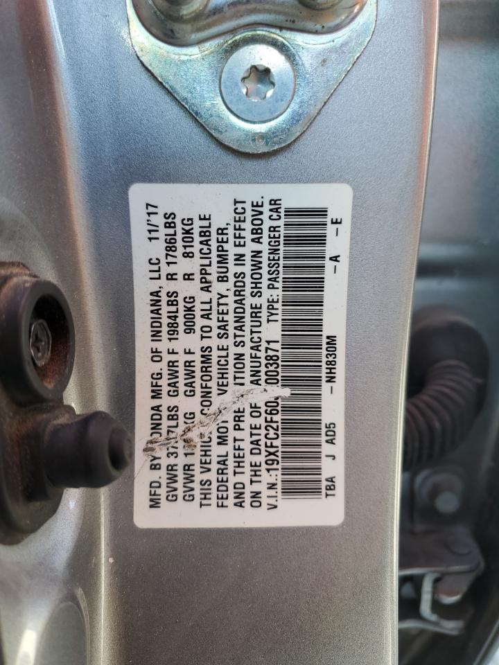 19XFC2F60JE003871 HONDA CIVIC 2018