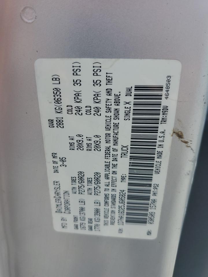 2005 Dodge Ram 1500 St VIN: 1D7HA16D25J605824 Lot: 57565545