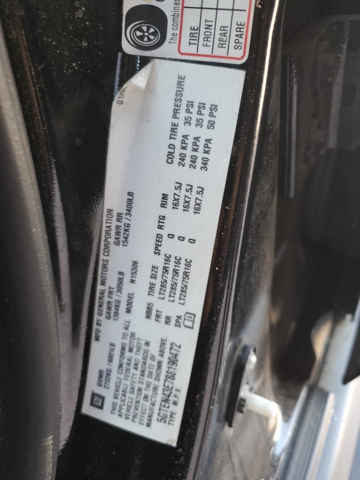 2008 Hummer H3 Luxury VIN: 5GTEN43E788190472 Lot: 55539555