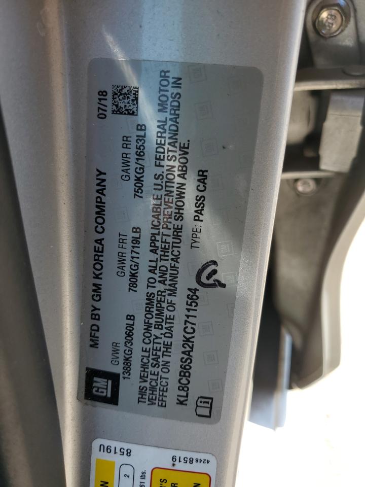 2019 Chevrolet Spark Ls VIN: KL8CB6SA2KC711564 Lot: 57279985