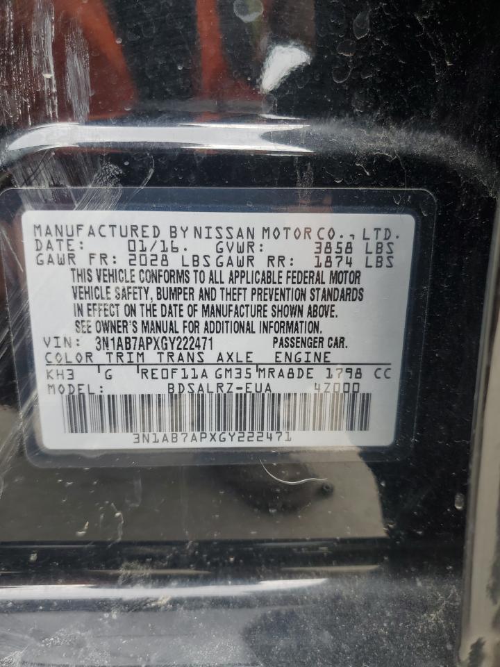 3N1AB7APXGY222471 NISSAN SENTRA 2016