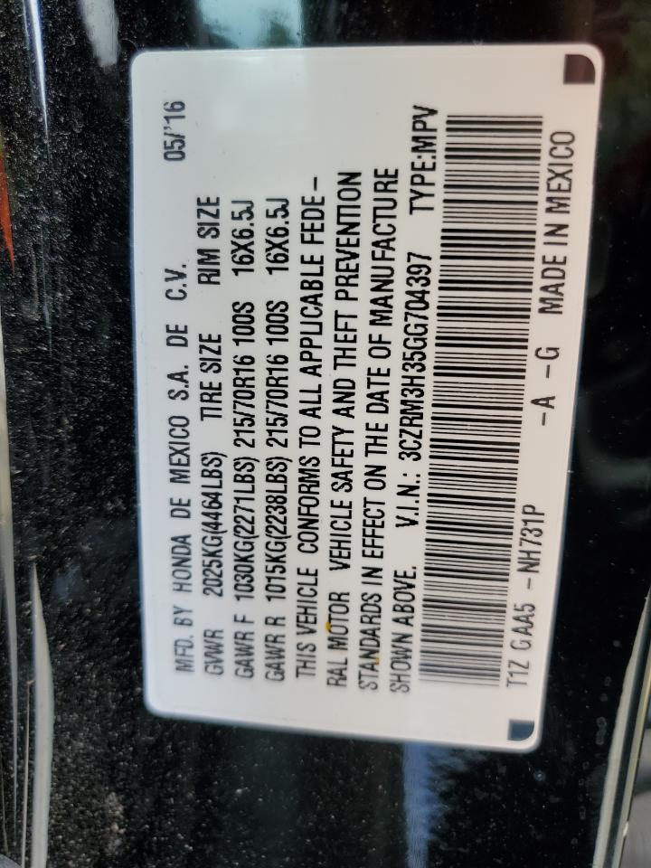 3CZRM3H35GG704397 HONDA CRV 2016