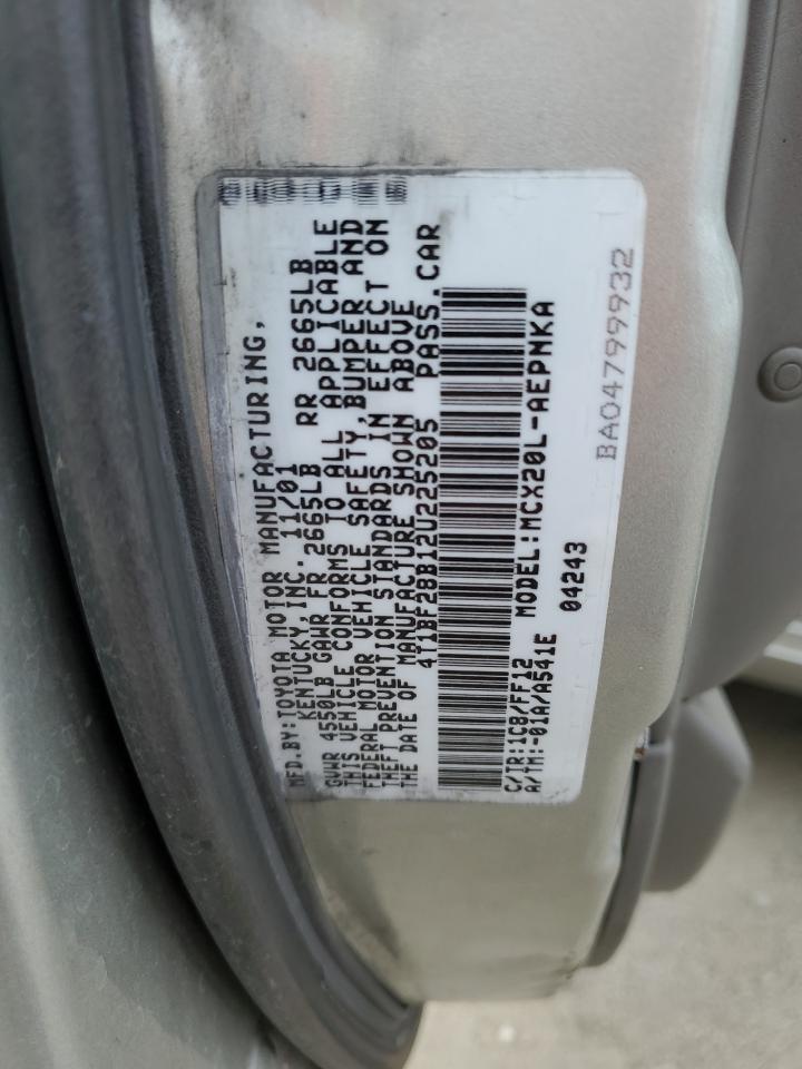 2002 Toyota Avalon Xl VIN: 4T1BF28B12U225205 Lot: 58370775