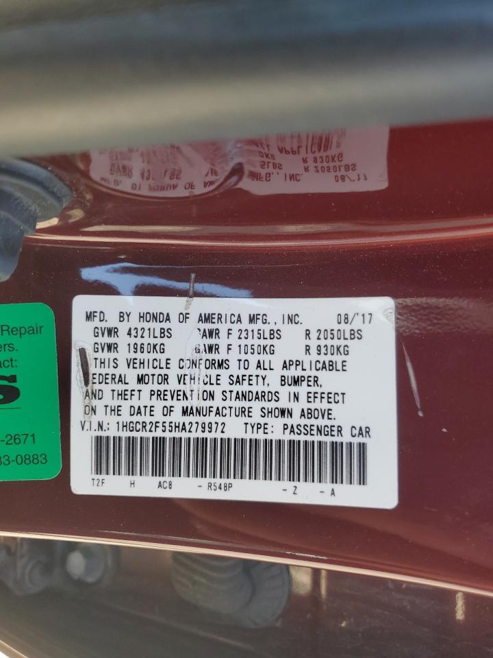 1HGCR2F55HA279972 HONDA ACCORD 2017