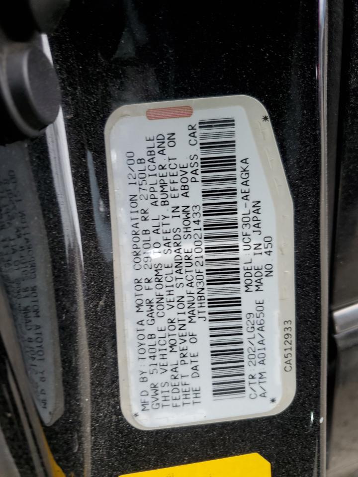 2001 Lexus Ls 430 VIN: JTHBN30F210021433 Lot: 58766575