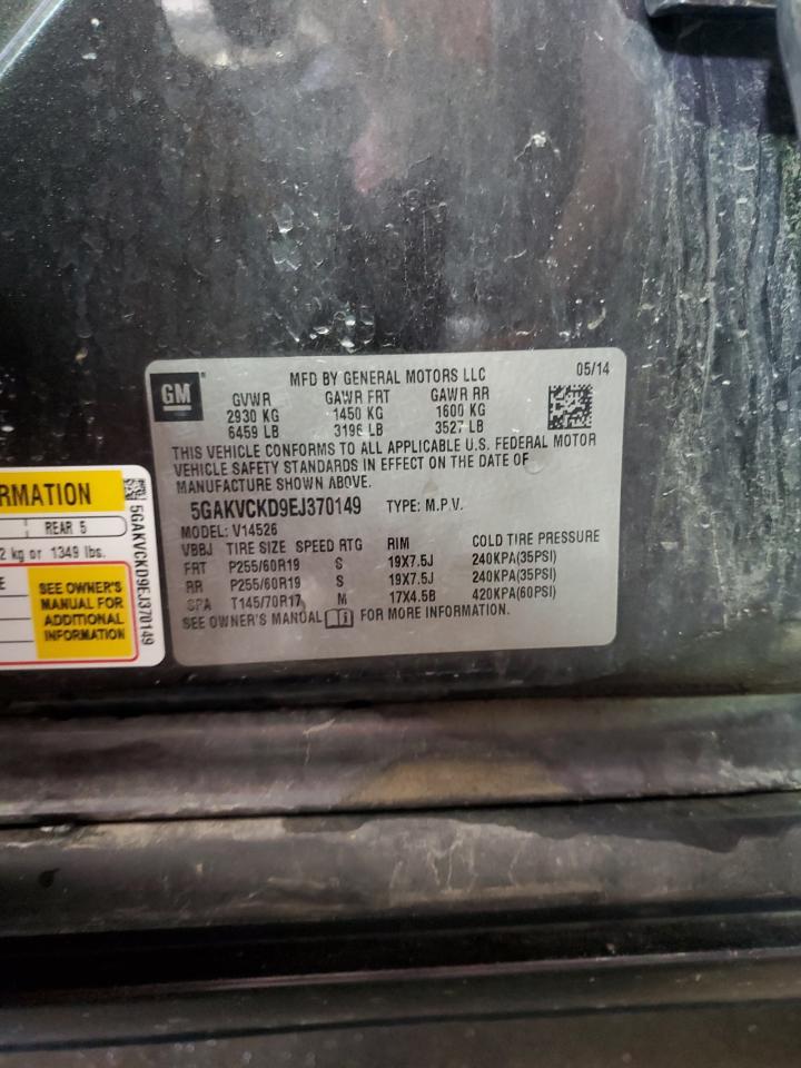2014 Buick Enclave VIN: 5GAKVCKD9EJ370149 Lot: 54739045