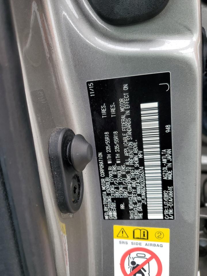 2016 Lexus Nx 200T Base VIN: JTJYARBZXG2026374 Lot: 56768335
