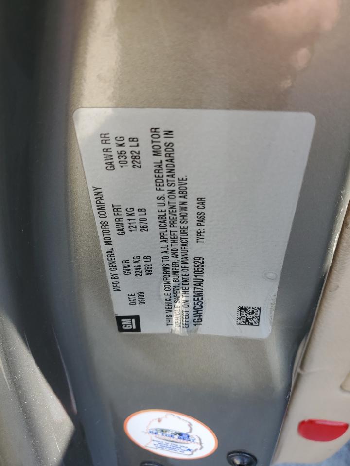 2010 Buick Lucerne Cxl VIN: 1G4HC5EM7AU105529 Lot: 56323265