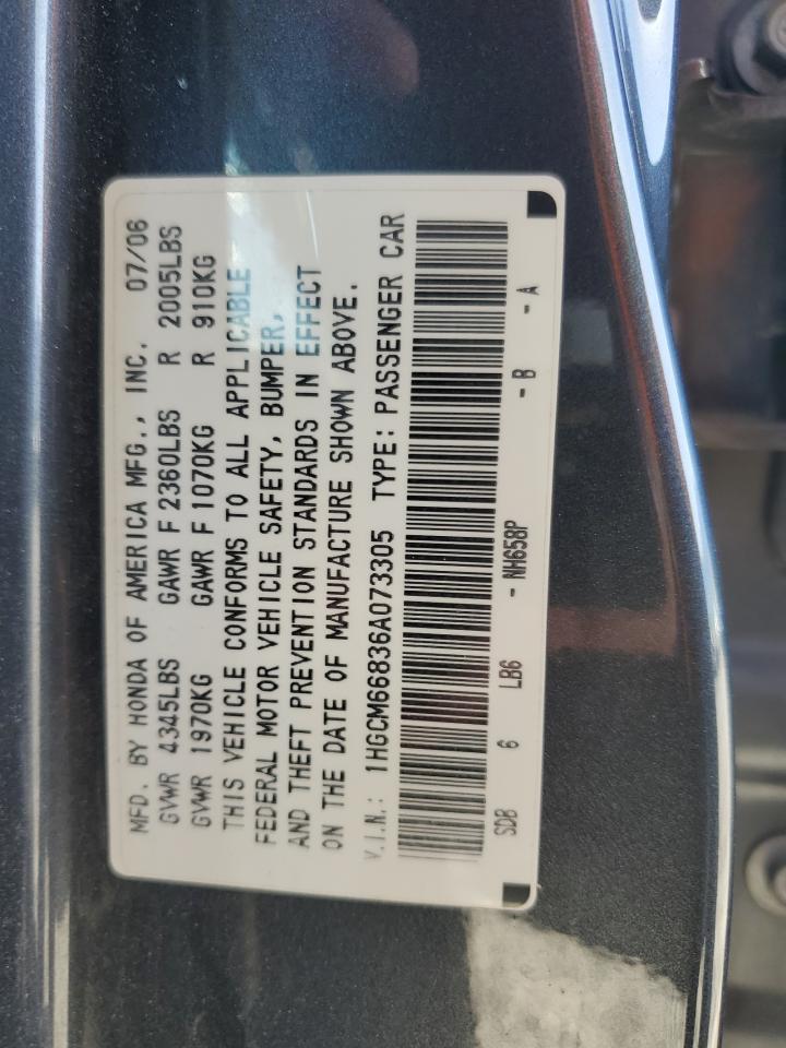 2006 Honda Accord Ex VIN: 1HGCM66836A073305 Lot: 56582835