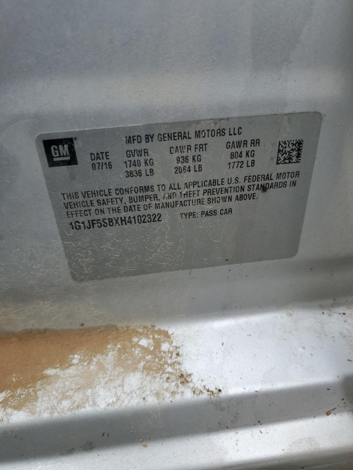1G1JF5SBXH4102322 CHEVROLET SONIC 2017