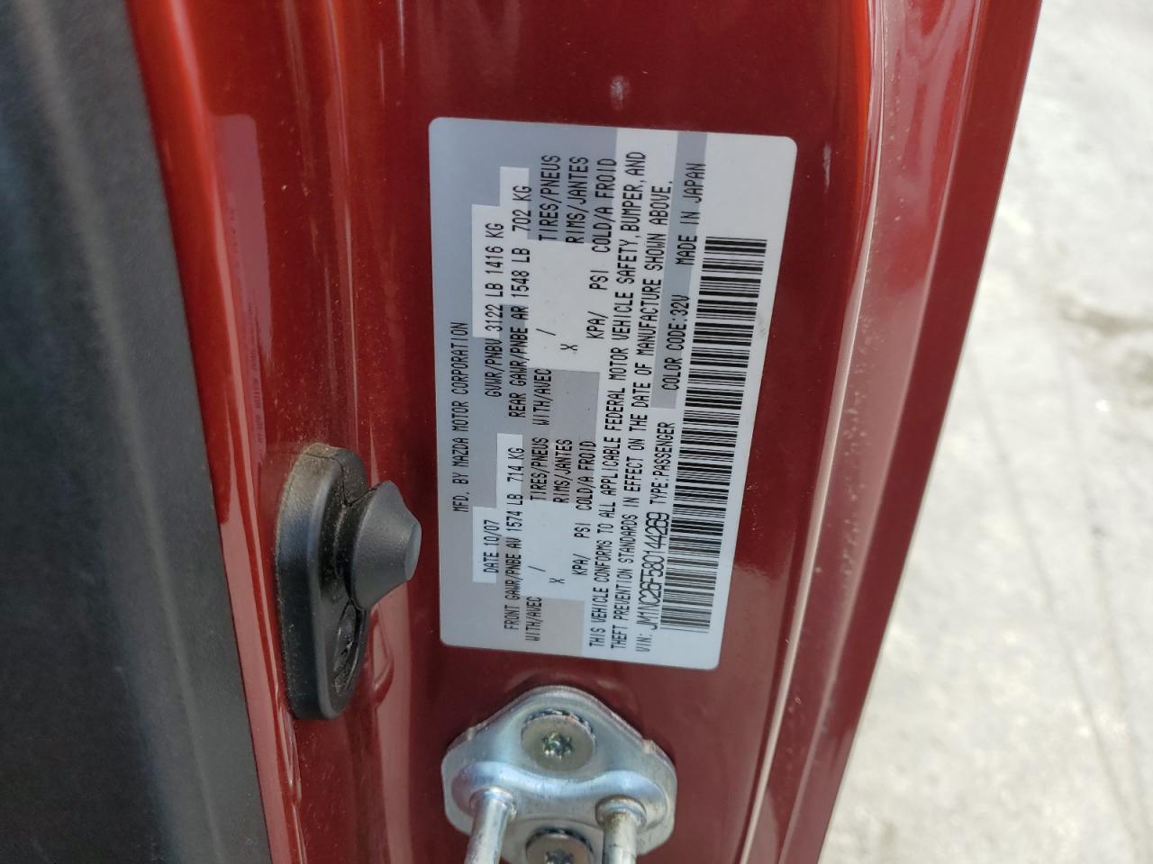 2008 Mazda Mx-5 Miata VIN: JM1NC26F580144269 Lot: 56586405