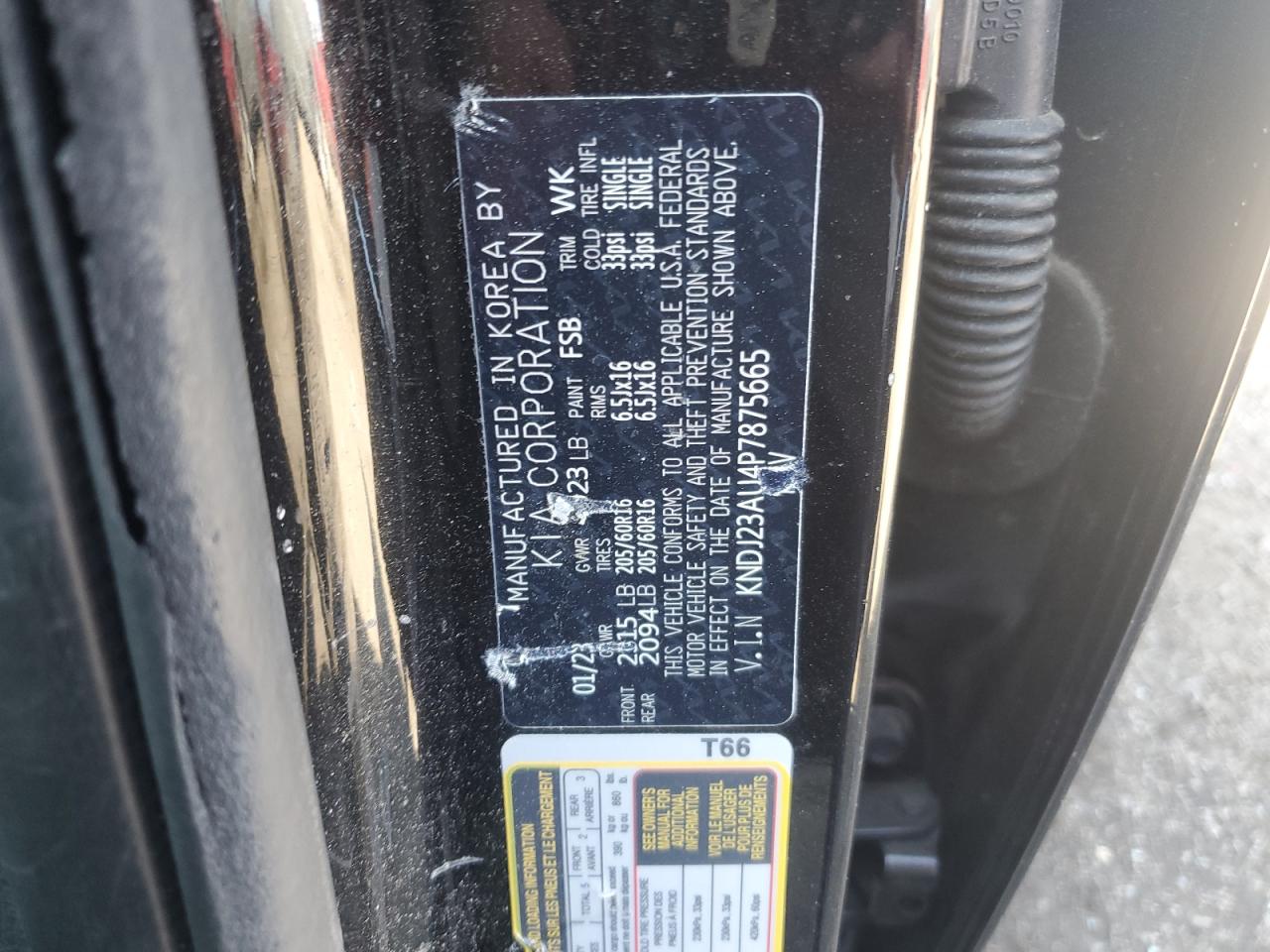 2023 Kia Soul Lx VIN: KNDJ23AU4P7875665 Lot: 57202625