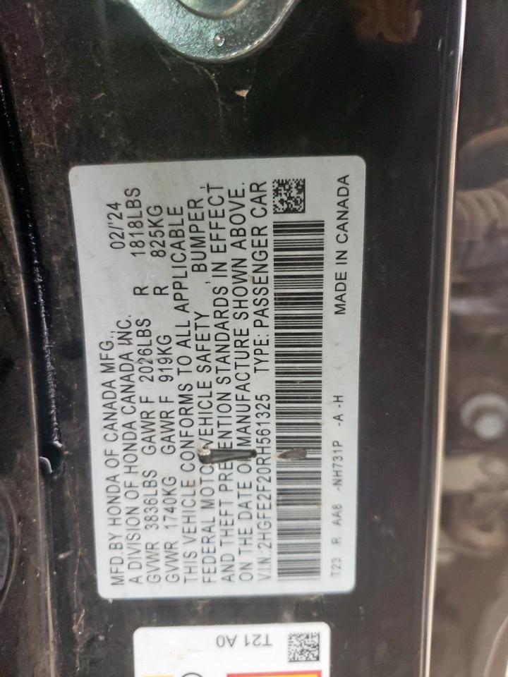2HGFE2F20RH561325 HONDA CIVIC 2024