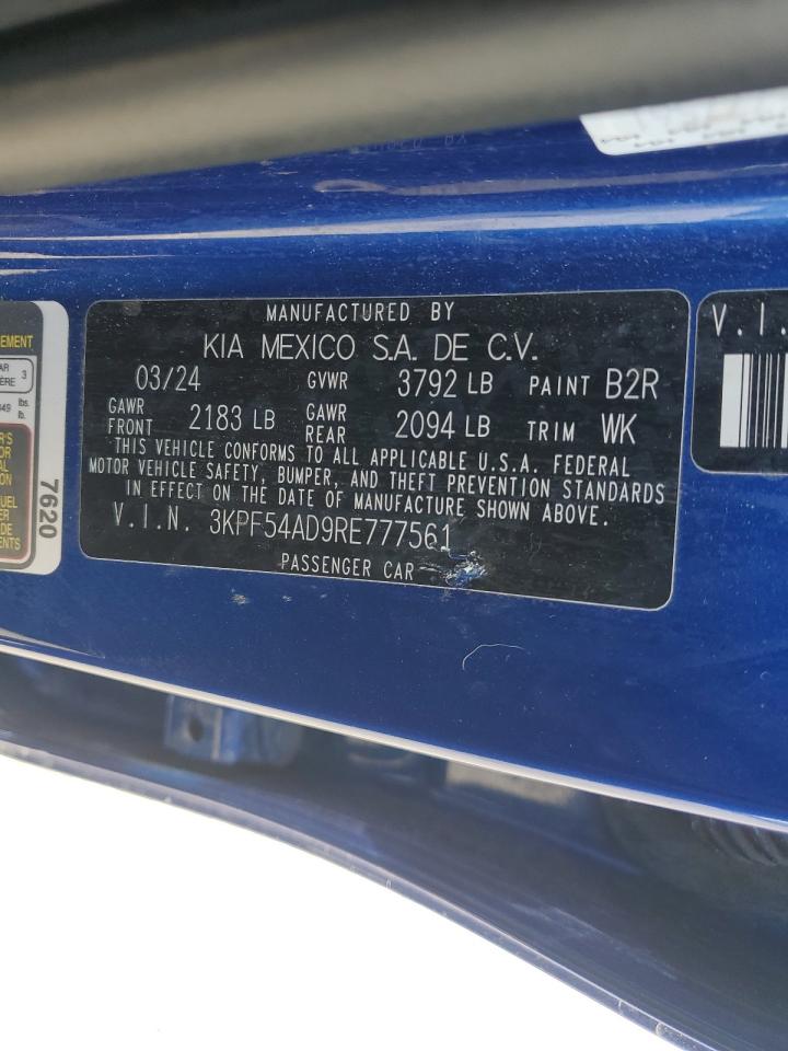 2024 Kia Forte Gt Line VIN: 3KPF54AD9RE777561 Lot: 57112735