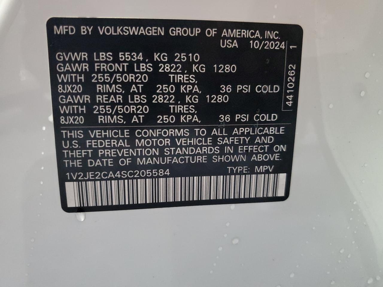 2025 Volkswagen Atlas Cross Sport Se VIN: 1V2JE2CA4SC205584 Lot: 56531645
