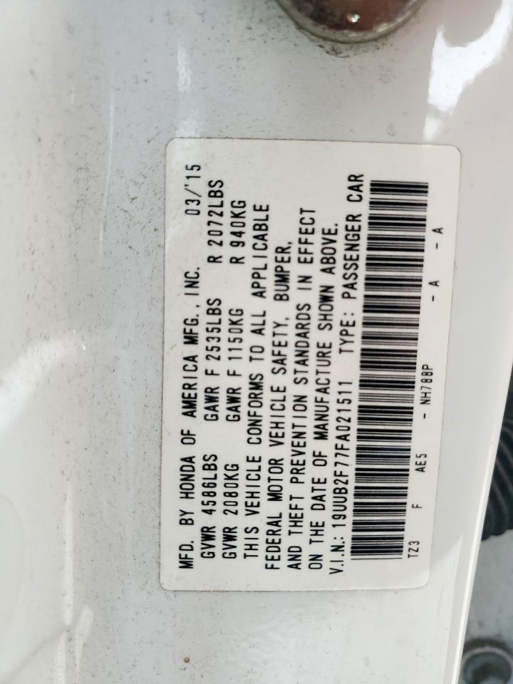 2015 Acura Tlx Advance VIN: 19UUB2F77FA021511 Lot: 56581325