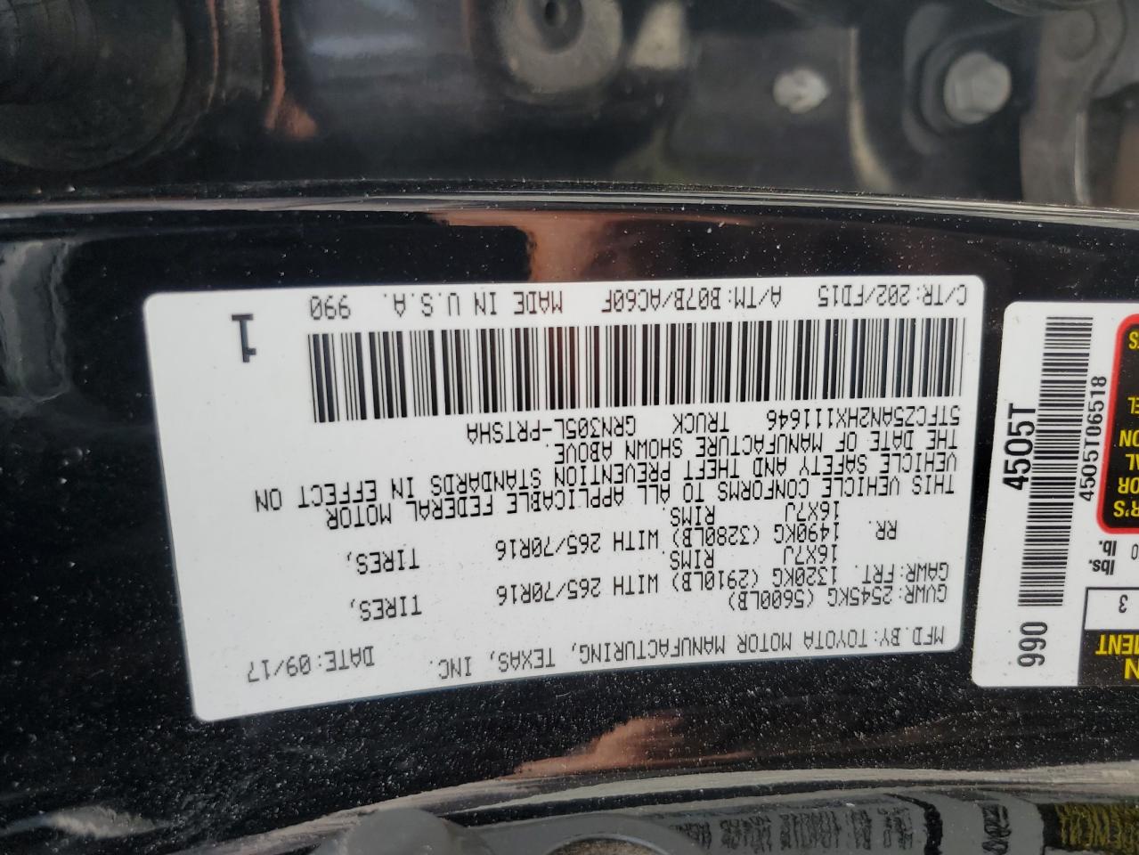 2017 Toyota Tacoma Double Cab VIN: 5TFCZ5AN2HX111646 Lot: 57147255