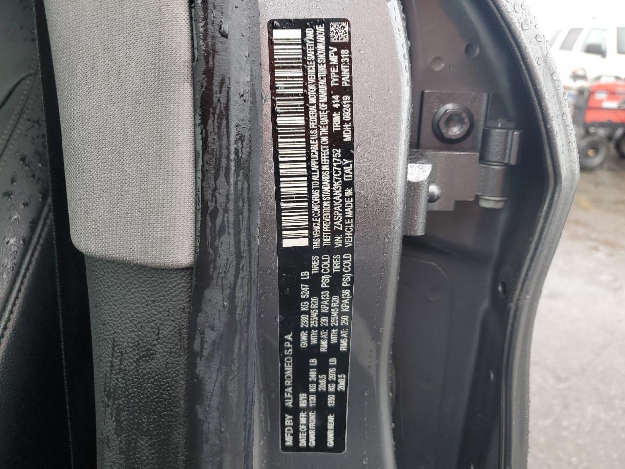 2019 Alfa Romeo Stelvio VIN: ZASPAKAN3K7C71752 Lot: 56710515