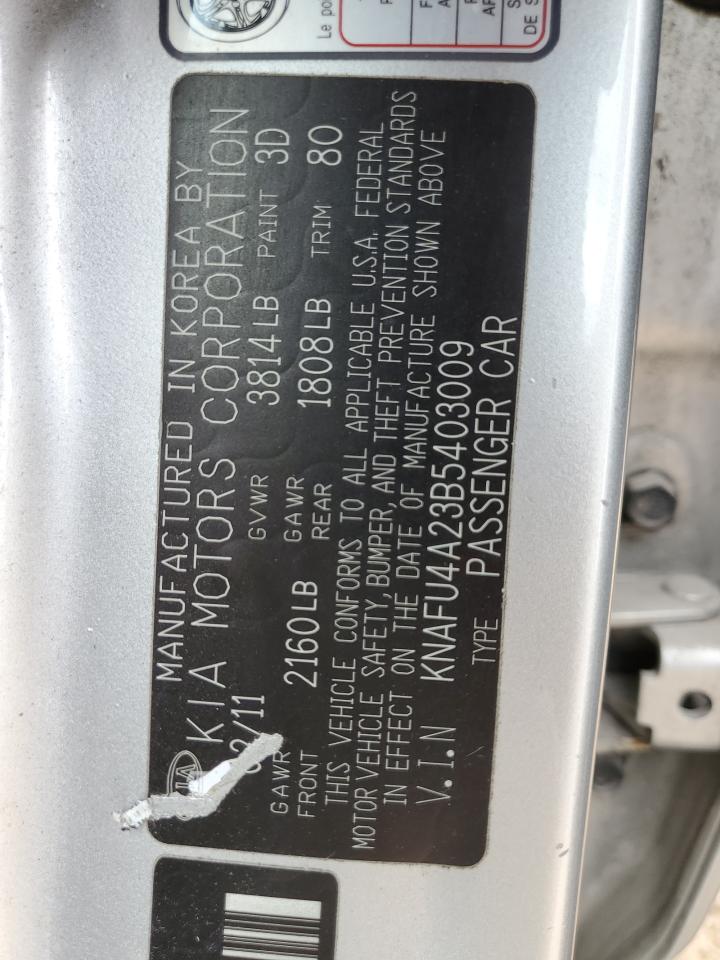 2011 Kia Forte Ex VIN: KNAFU4A23B5403009 Lot: 56787475
