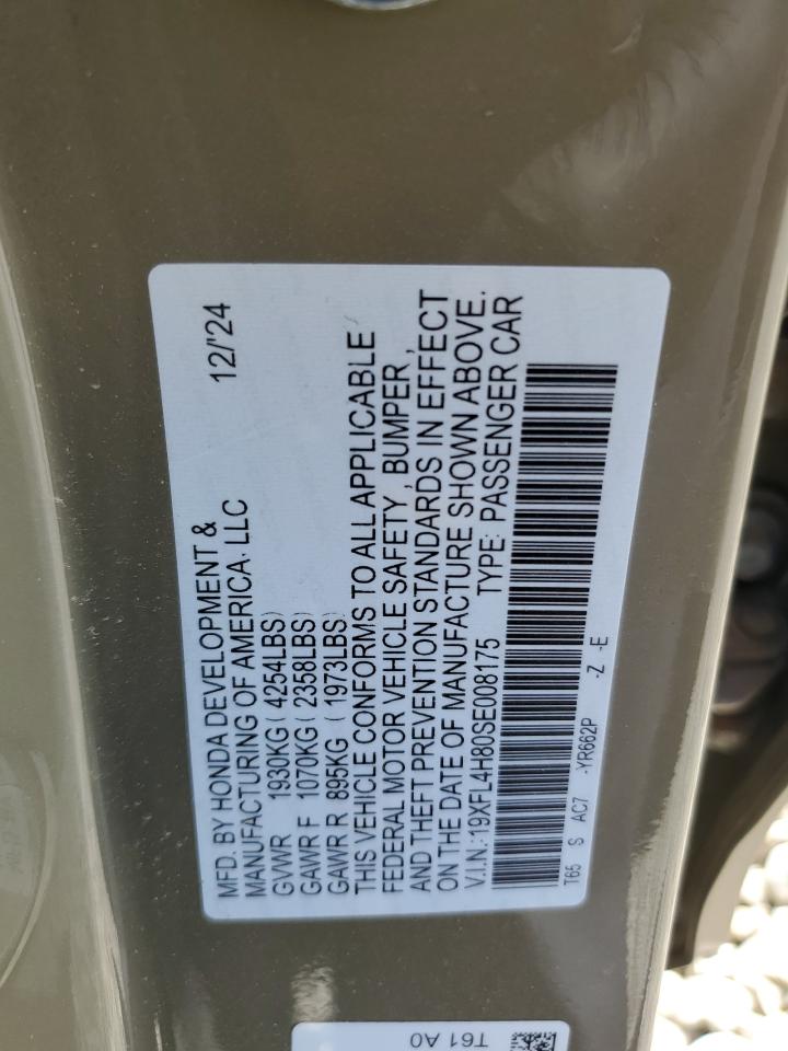 19XFL4H80SE008175 HONDA CIVIC 2025