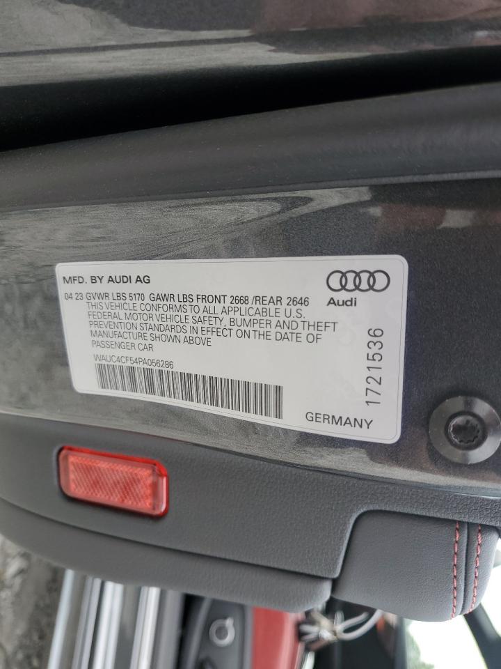 2023 Audi S5 Premium Plus VIN: WAUC4CF54PA056286 Lot: 54561555