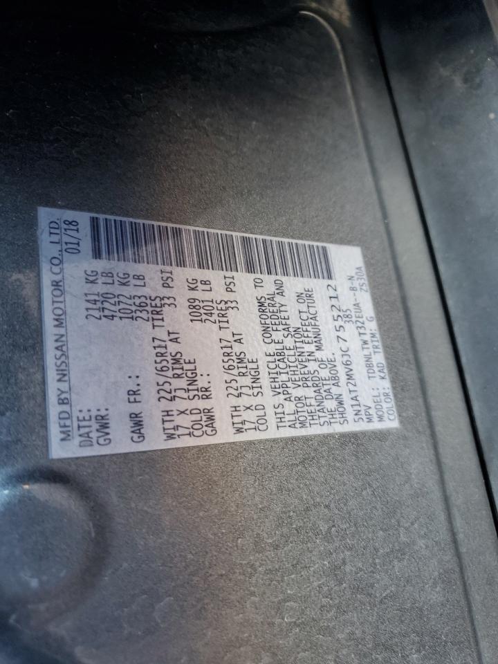 5N1AT2MV6JC755212 NISSAN ROGUE 2018