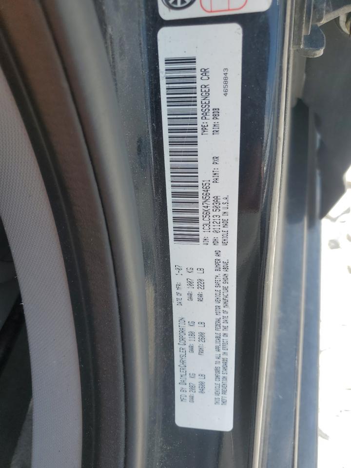 2007 Chrysler Sebring Touring VIN: 1C3LC56K47N564651 Lot: 56942915