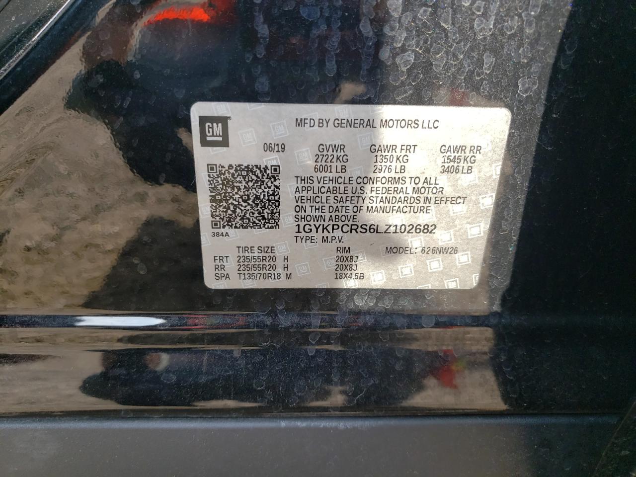 2020 Cadillac Xt6 Premium Luxury VIN: 1GYKPCRS6LZ102682 Lot: 56906645