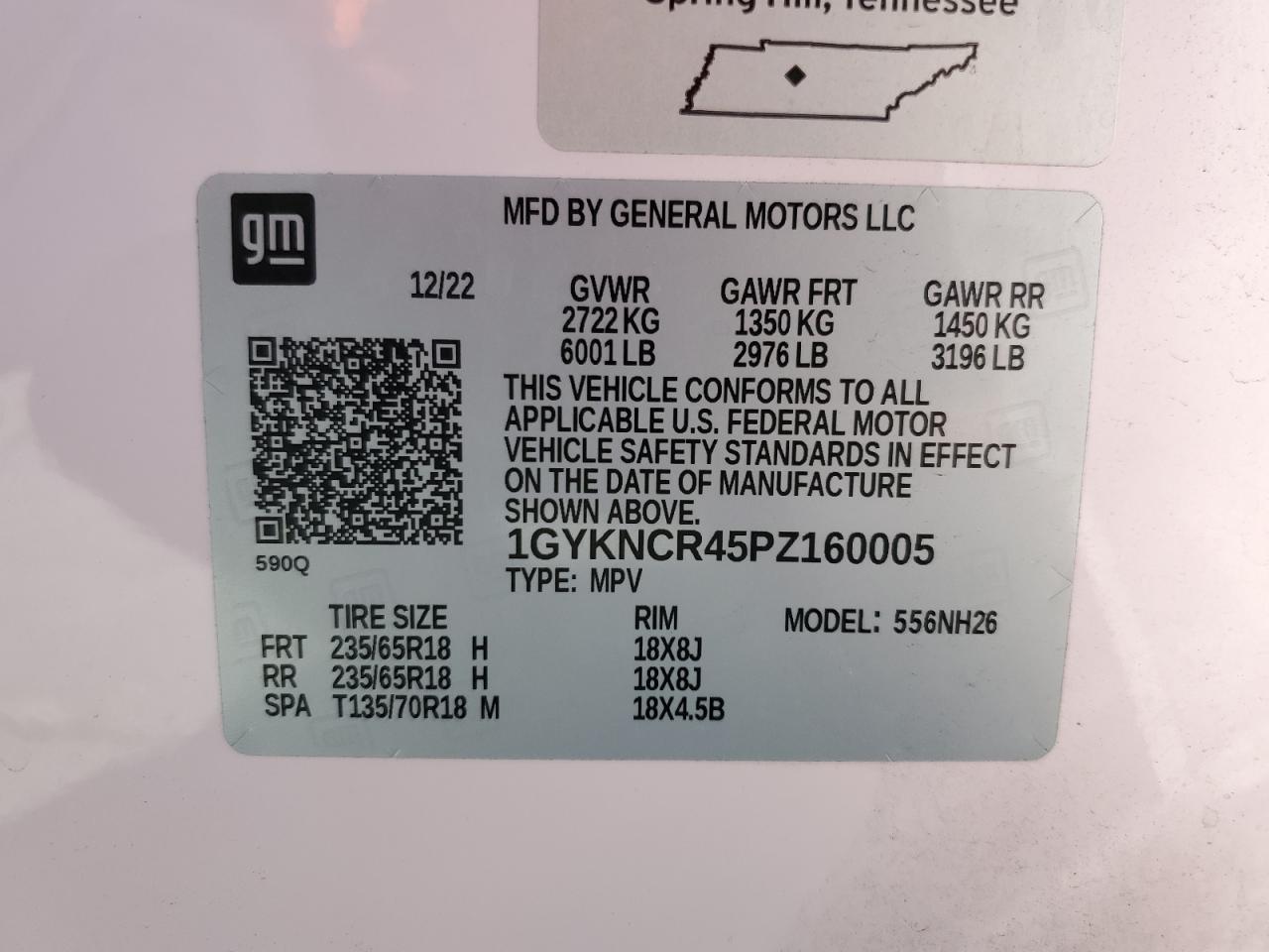 2023 Cadillac Xt5 Premium Luxury VIN: 1GYKNCR45PZ160005 Lot: 59147325