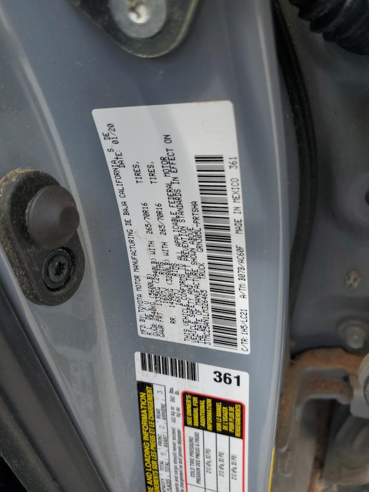 2020 Toyota Tacoma Double Cab VIN: 3TMCZ5AN1LM326465 Lot: 56960395
