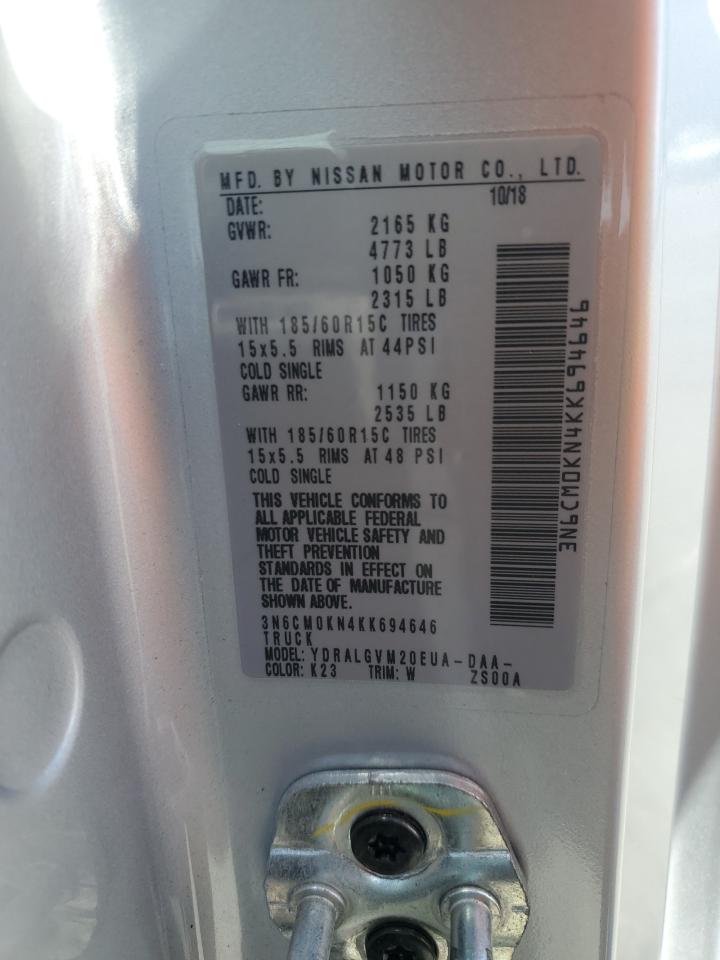 2019 Nissan Nv200 2.5S VIN: 3N6CM0KN4KK694646 Lot: 59165175