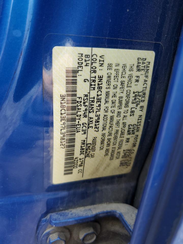 2007 Nissan Versa S VIN: 3N1BC13E97L398127 Lot: 56961975
