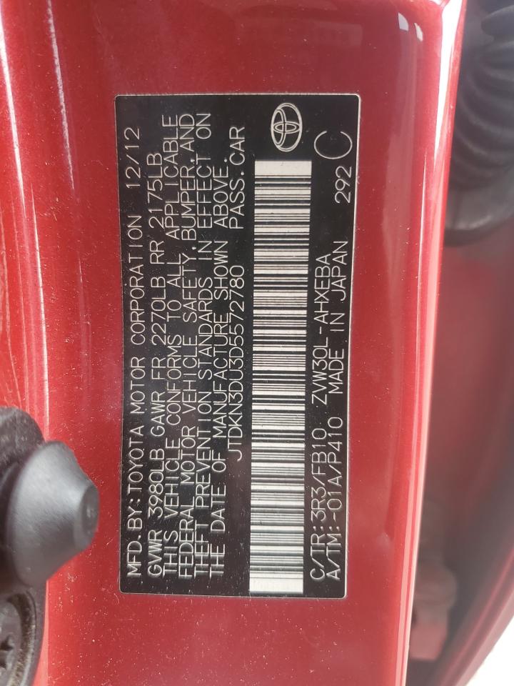 2013 Toyota Prius VIN: JTDKN3DU3D5572780 Lot: 56097805