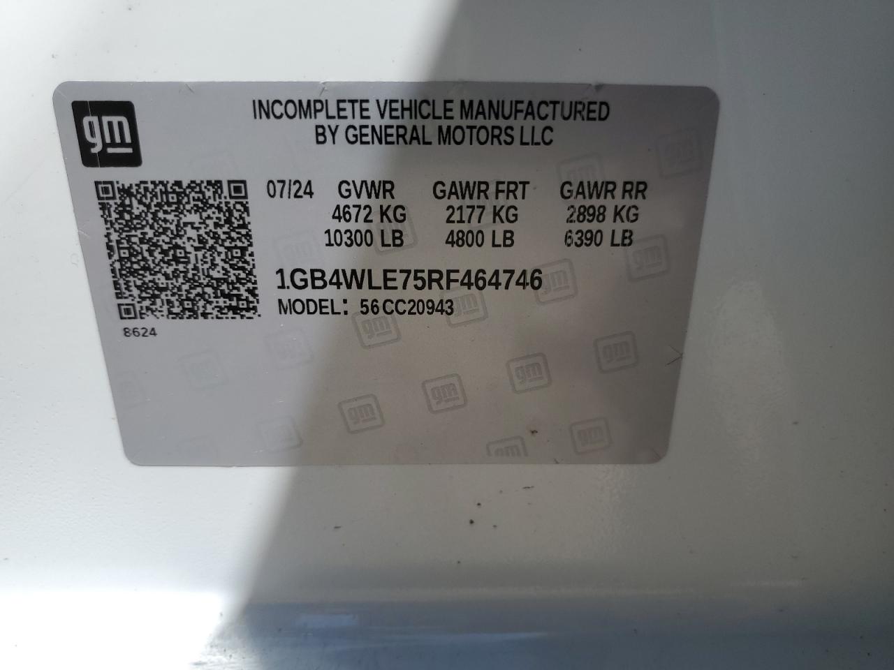 2024 Chevrolet Silverado C2500 Heavy Duty VIN: 1GB4WLE75RF464746 Lot: 55559365