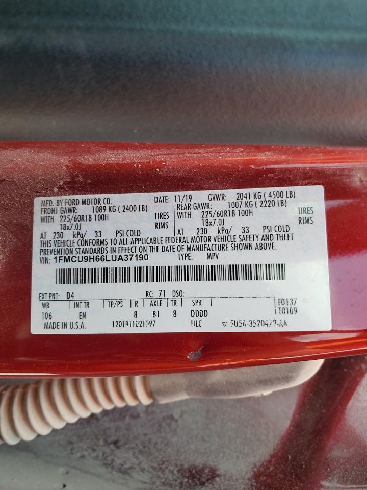 1FMCU9H66LUA37190 FORD ESCAPE 2020