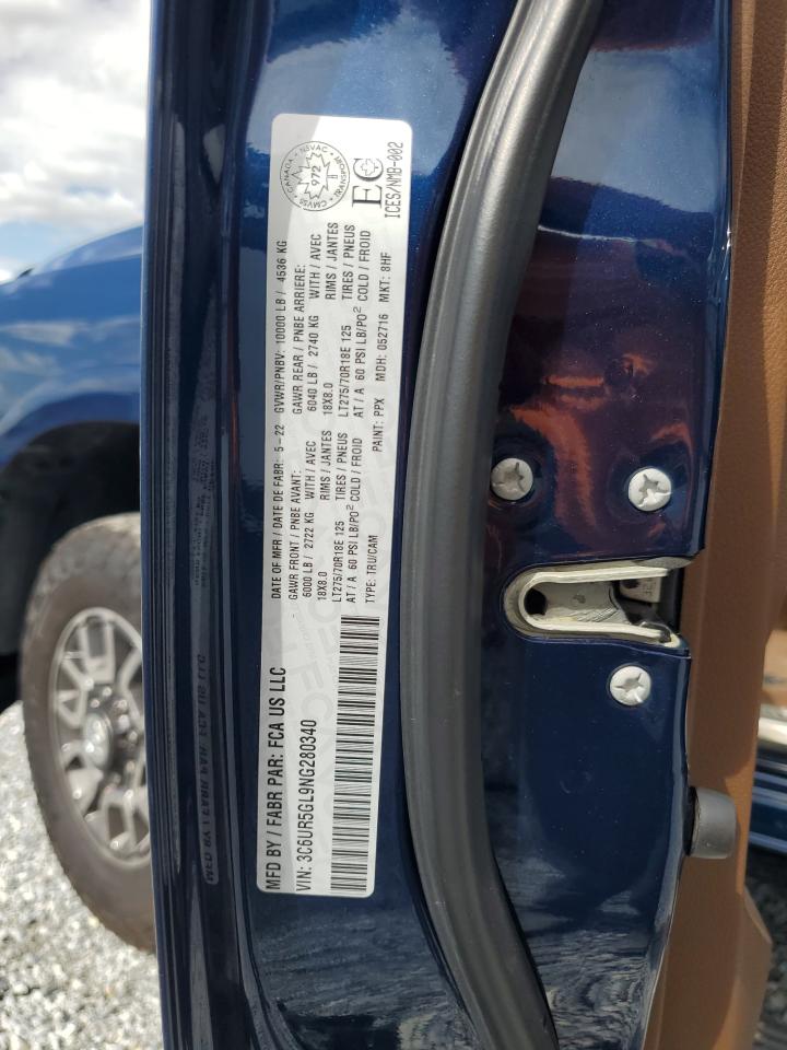 2022 Ram 2500 Longhorn VIN: 3C6UR5GL9NG280340 Lot: 56346455