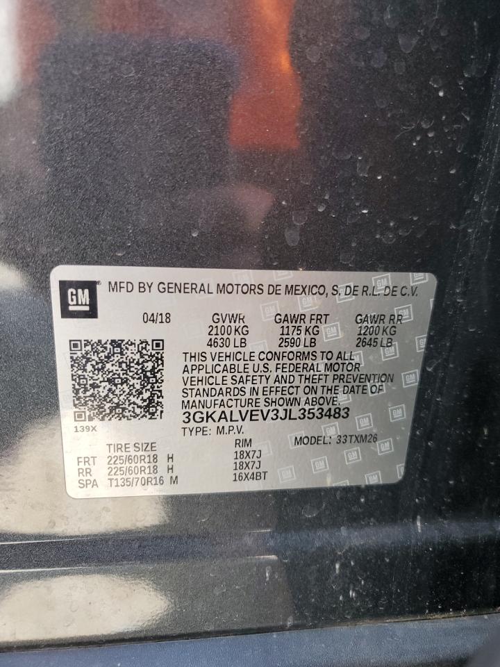 2018 GMC Terrain Slt VIN: 3GKALVEV3JL353483 Lot: 56586995