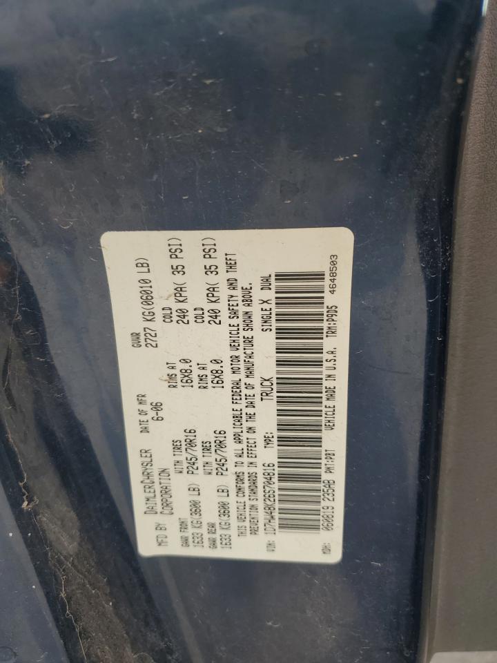 2006 Dodge Dakota Quad Slt VIN: 1D7HW48K26S704816 Lot: 56071985