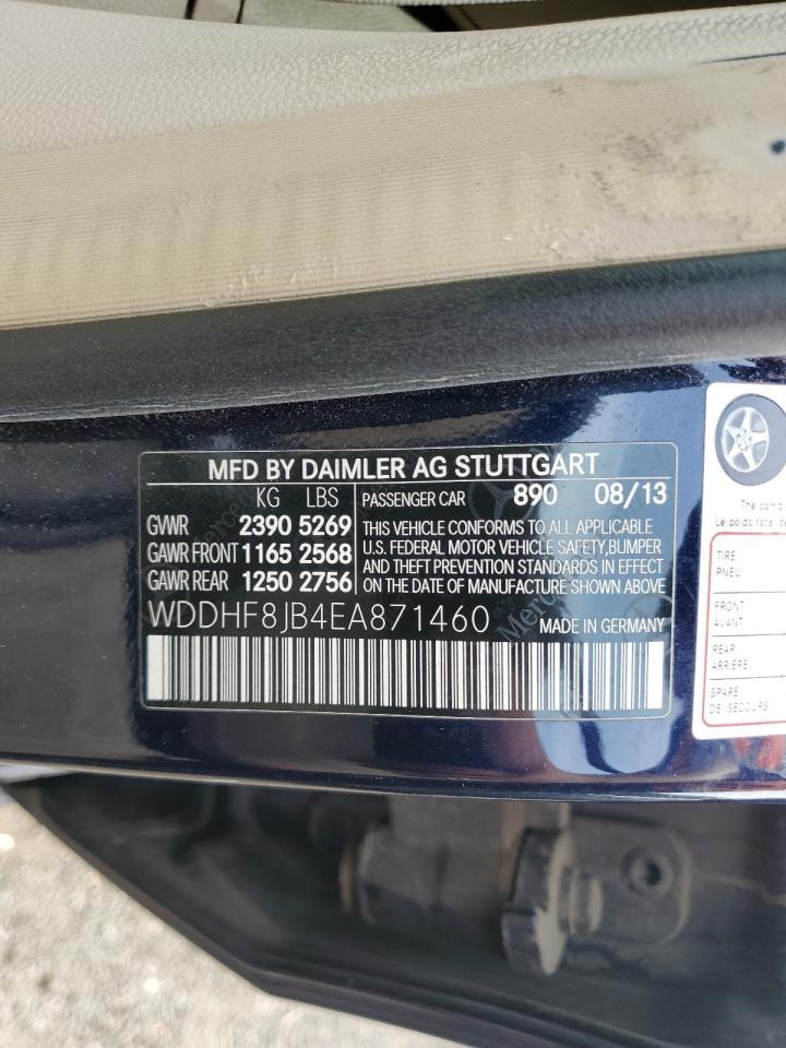 2014 Mercedes-Benz E 350 4Matic VIN: WDDHF8JB4EA871460 Lot: 56285625