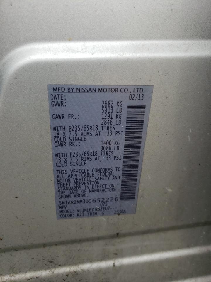 2013 Nissan Pathfinder S VIN: 5N1AR2MM3DC652226 Lot: 56742945